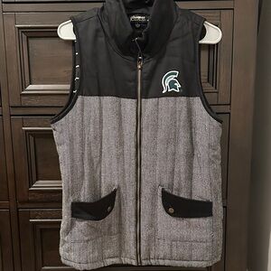 Gameday Couture Michigan State Black and Gray Vest